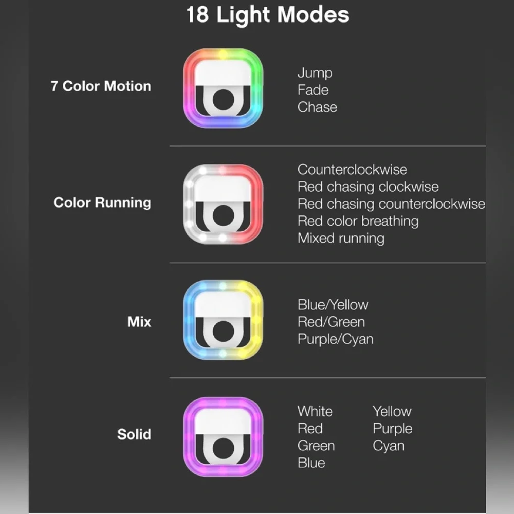 RGB Selfie Halo Light - Square